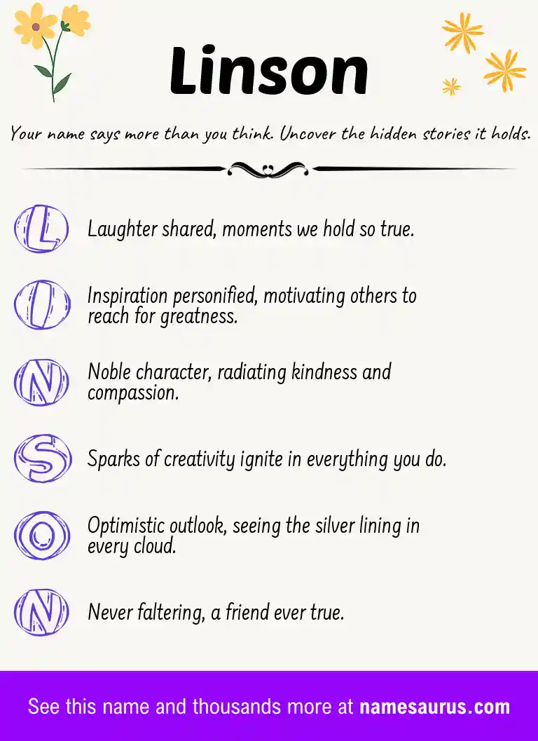 Acrostic poem about Linson.