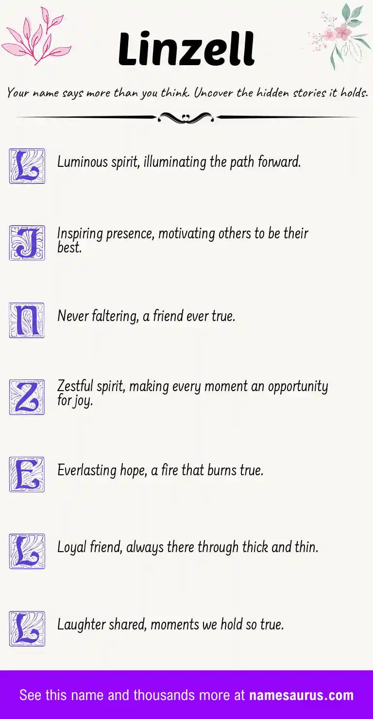Acrostic poem about Linzell.