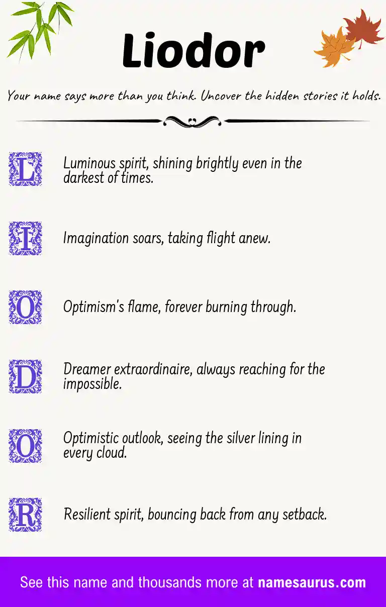 Acrostic poem about Liodor.