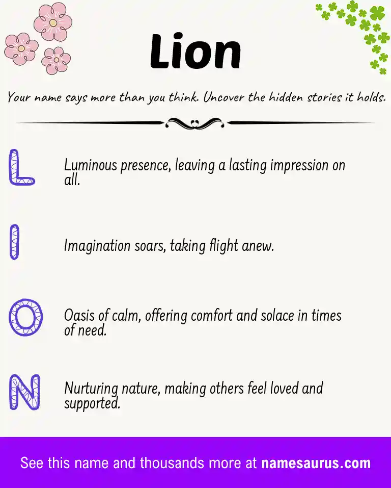 Acrostic poem about Lion.