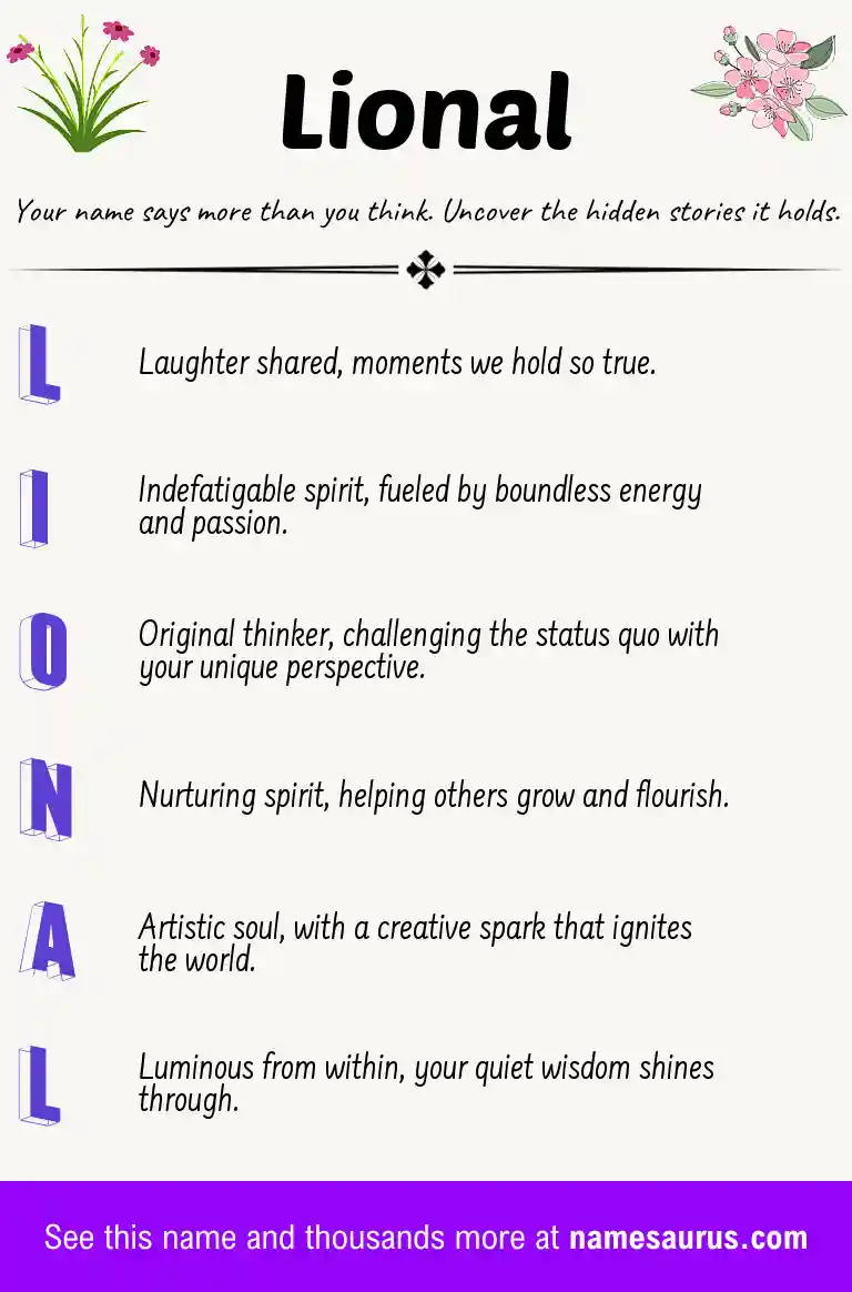 Acrostic poem about Lional.