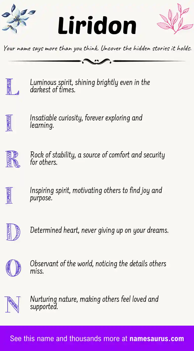 Acrostic poem about Liridon.