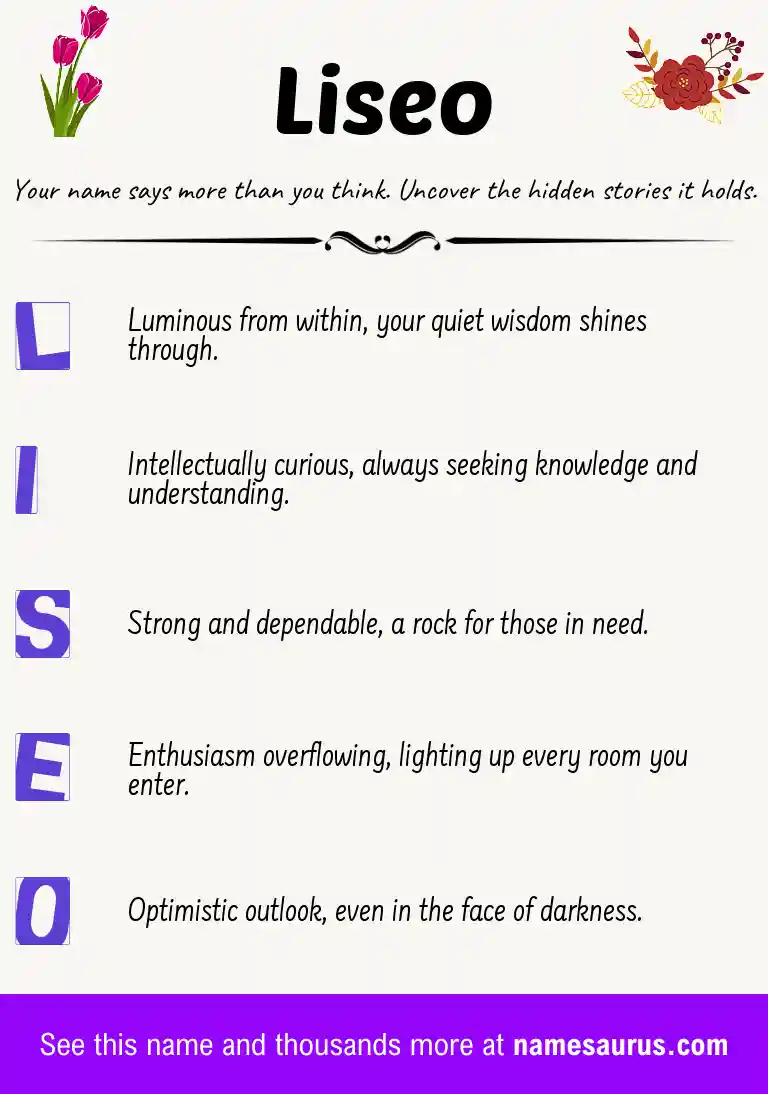 Acrostic poem about Liseo.