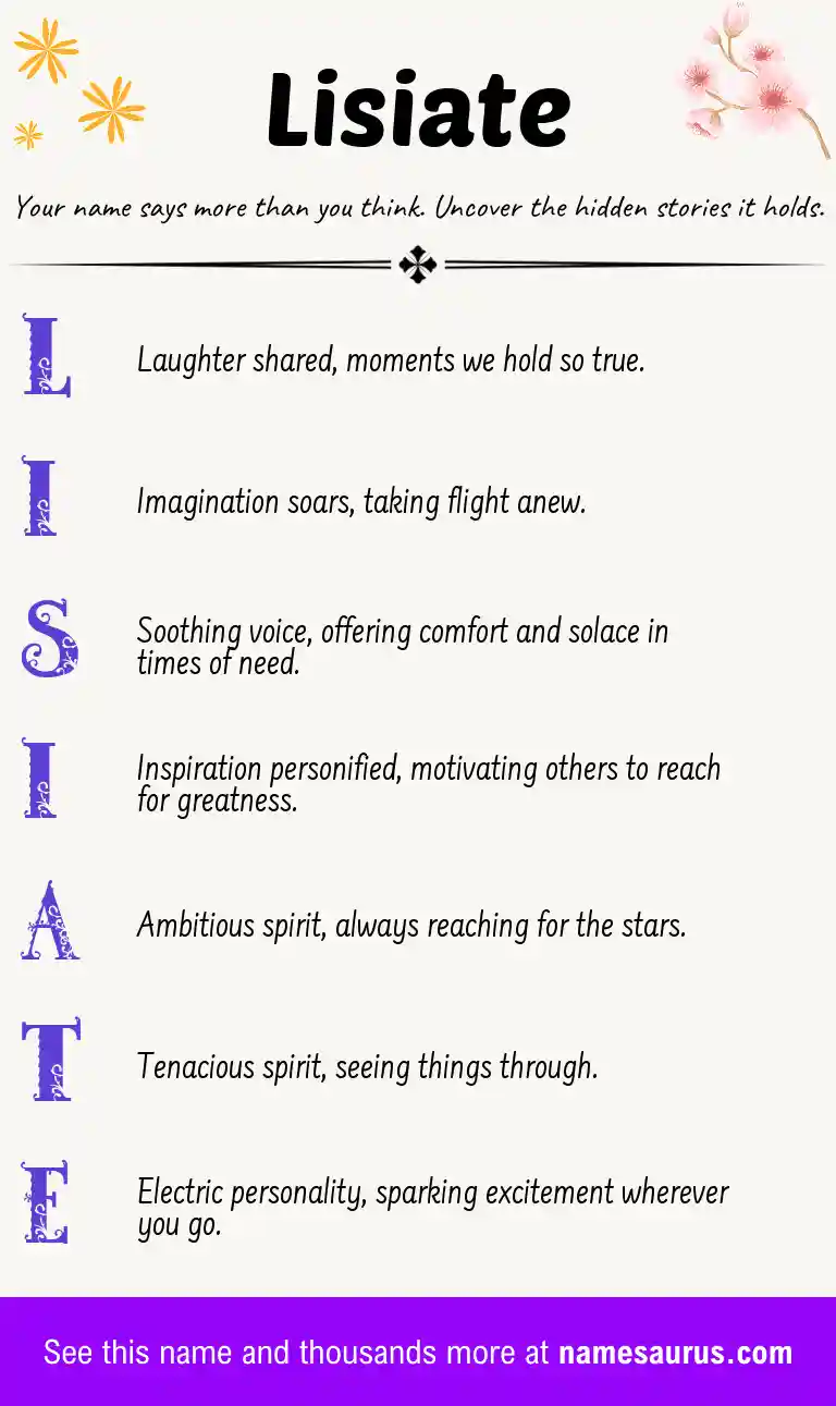 Acrostic poem about Lisiate.