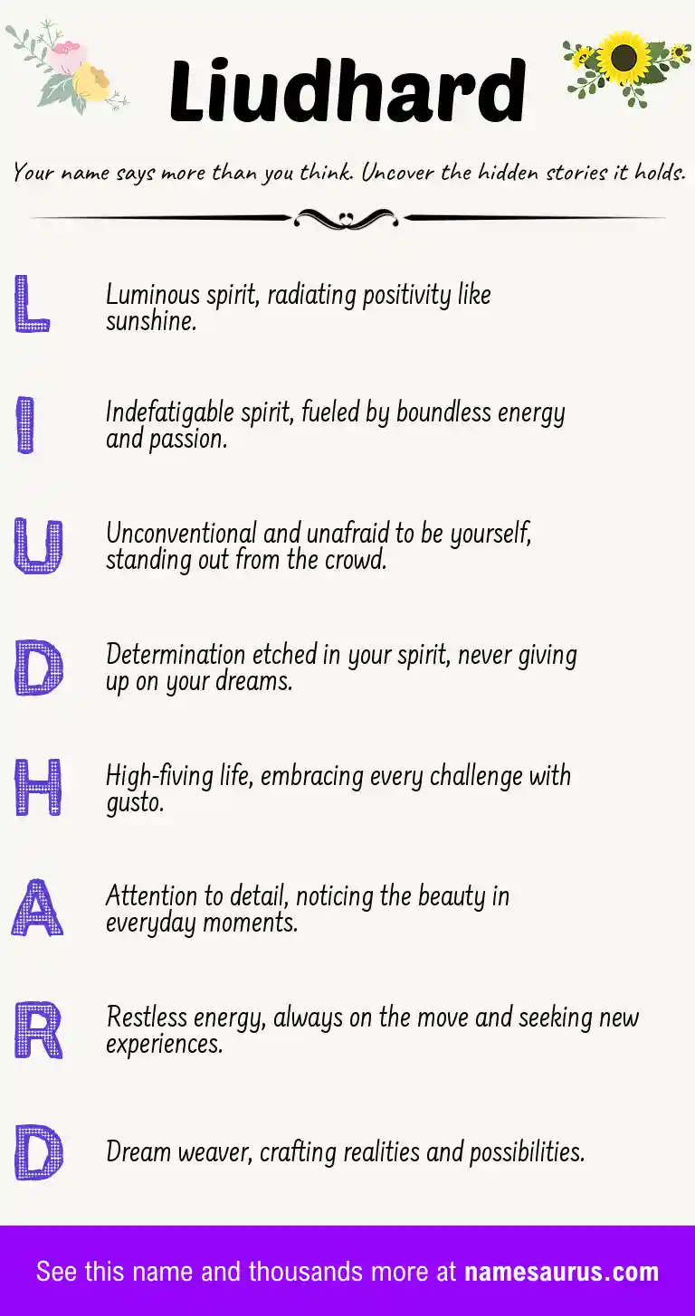 Acrostic poem about Liudhard.
