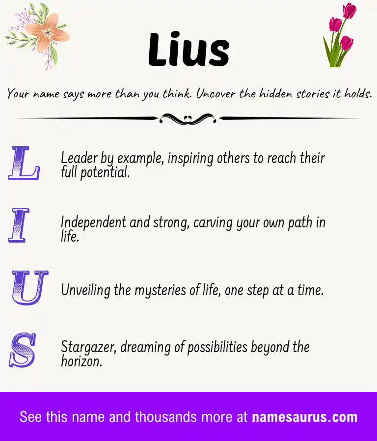 Acrostic poem about Lius.