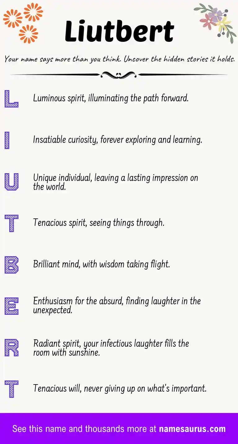 Acrostic poem about Liutbert.