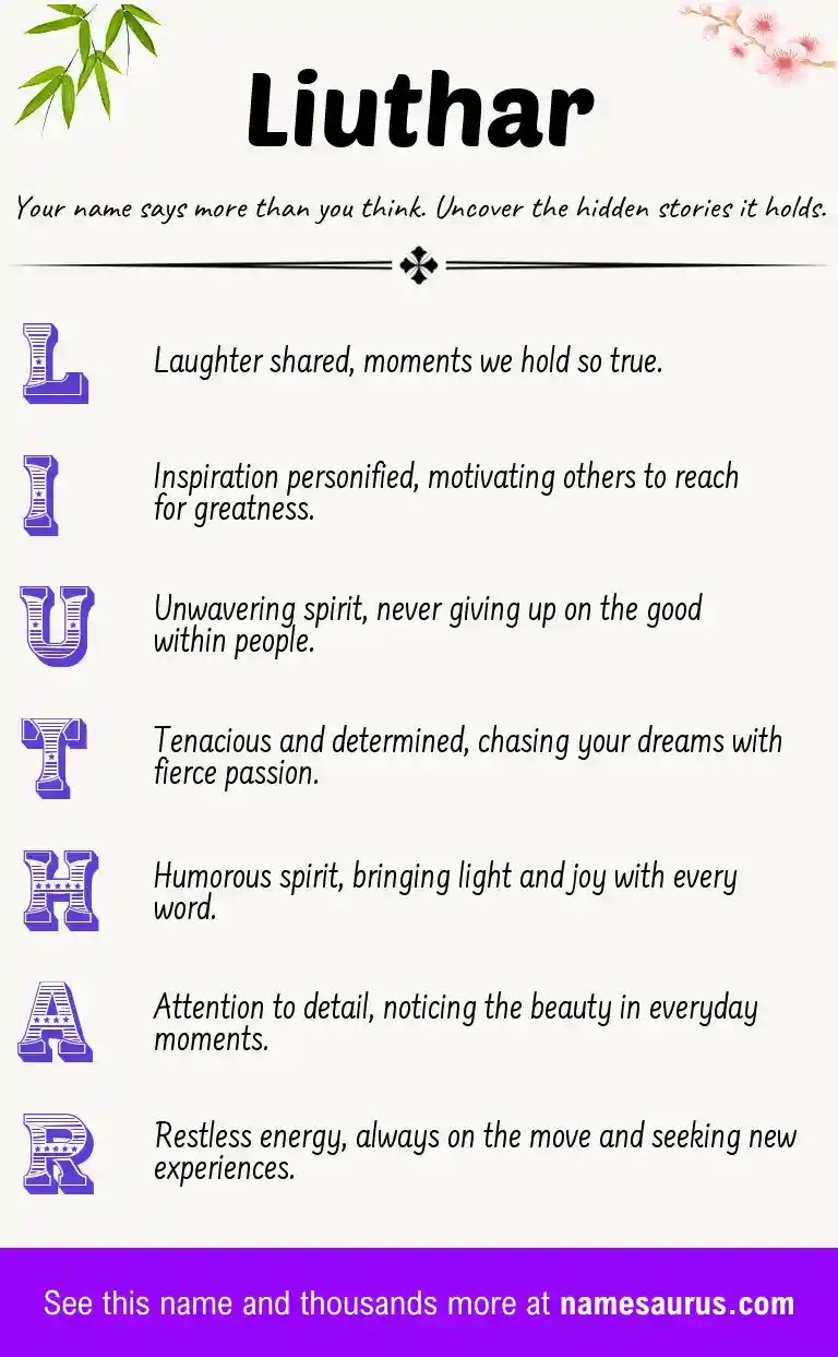 Acrostic poem about Liuthar.