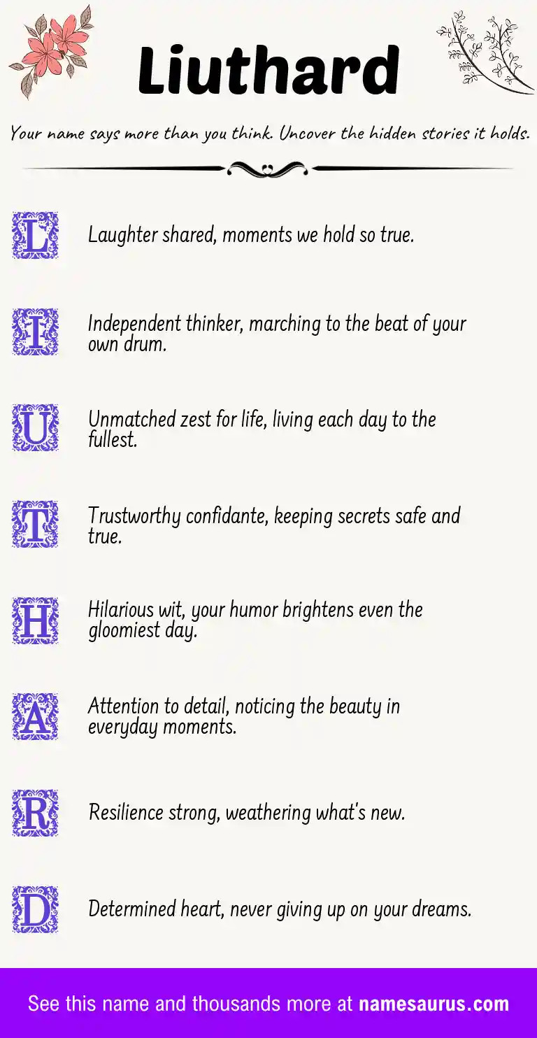 Acrostic poem about Liuthard.