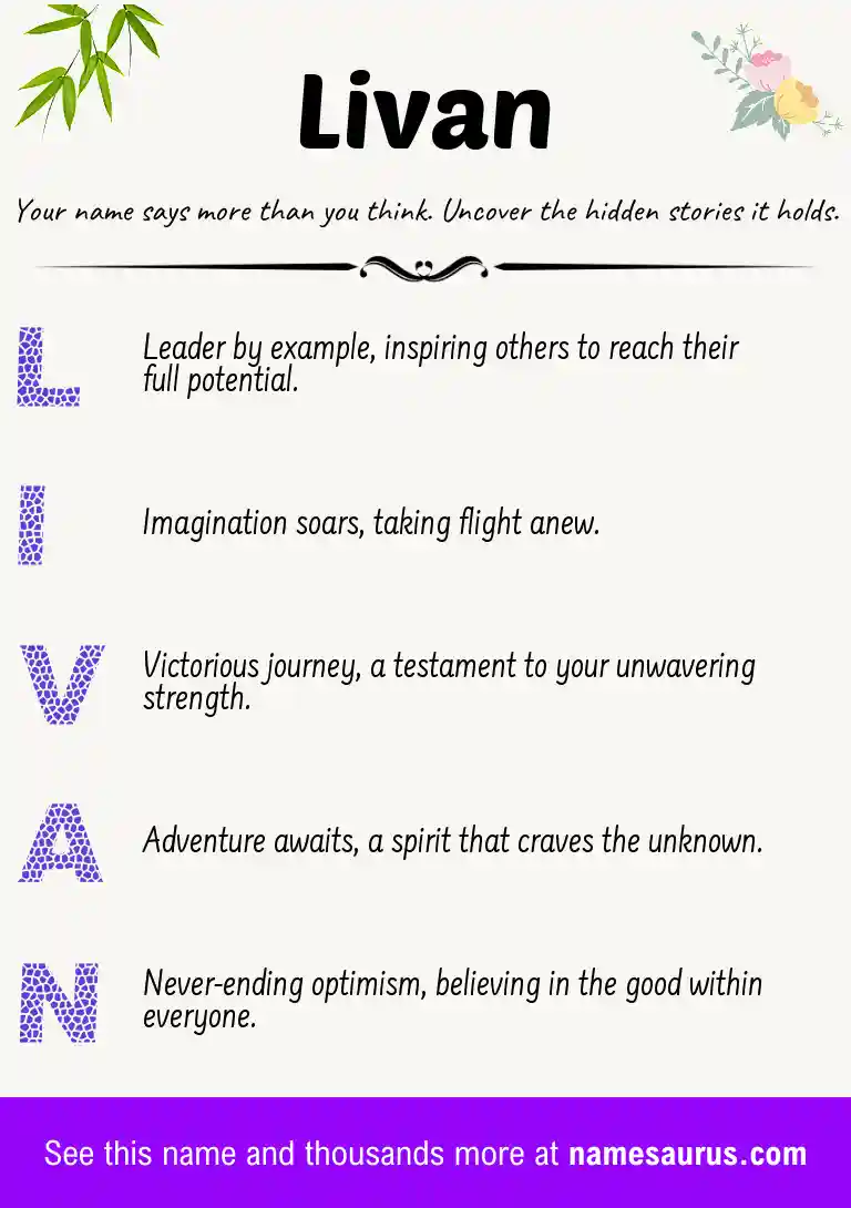 Acrostic poem about Livan.