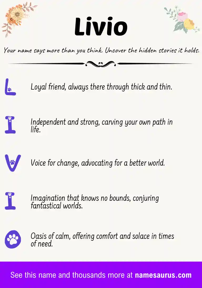 Acrostic poem about Livio.
