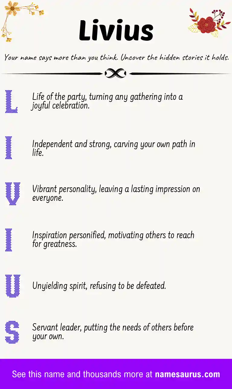 Acrostic poem about Livius.