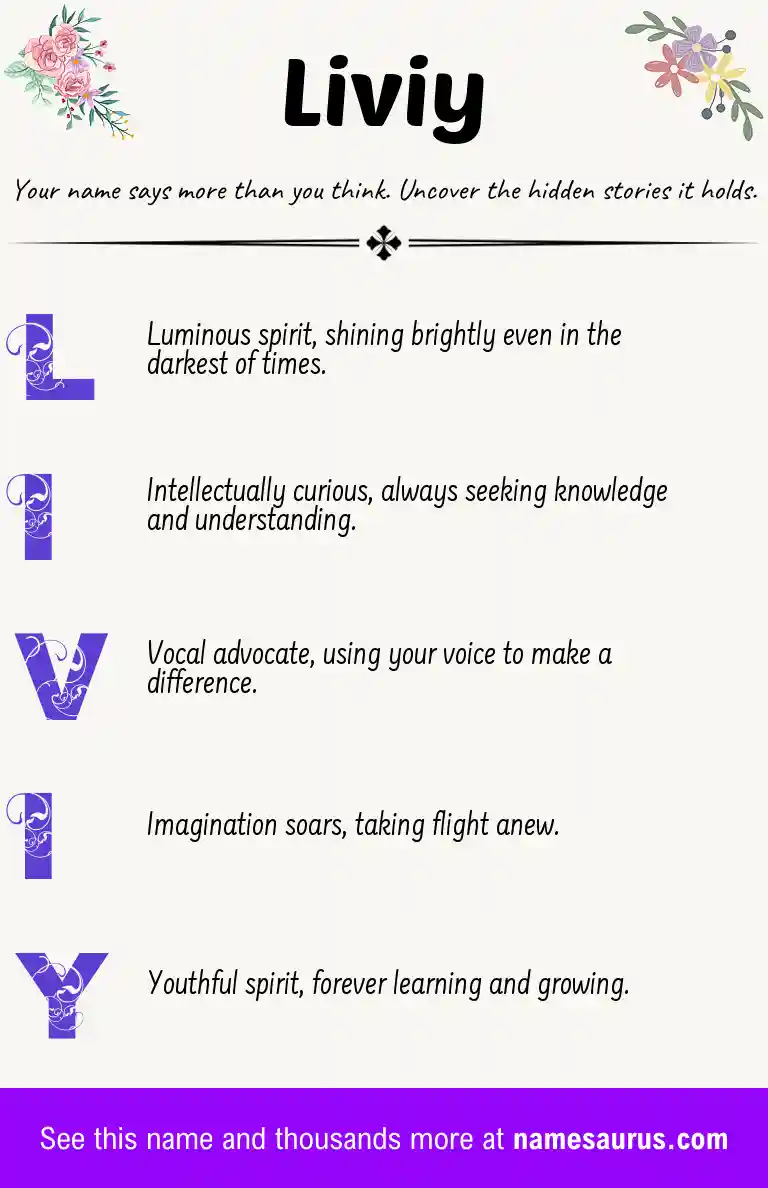 Acrostic poem about Liviy.