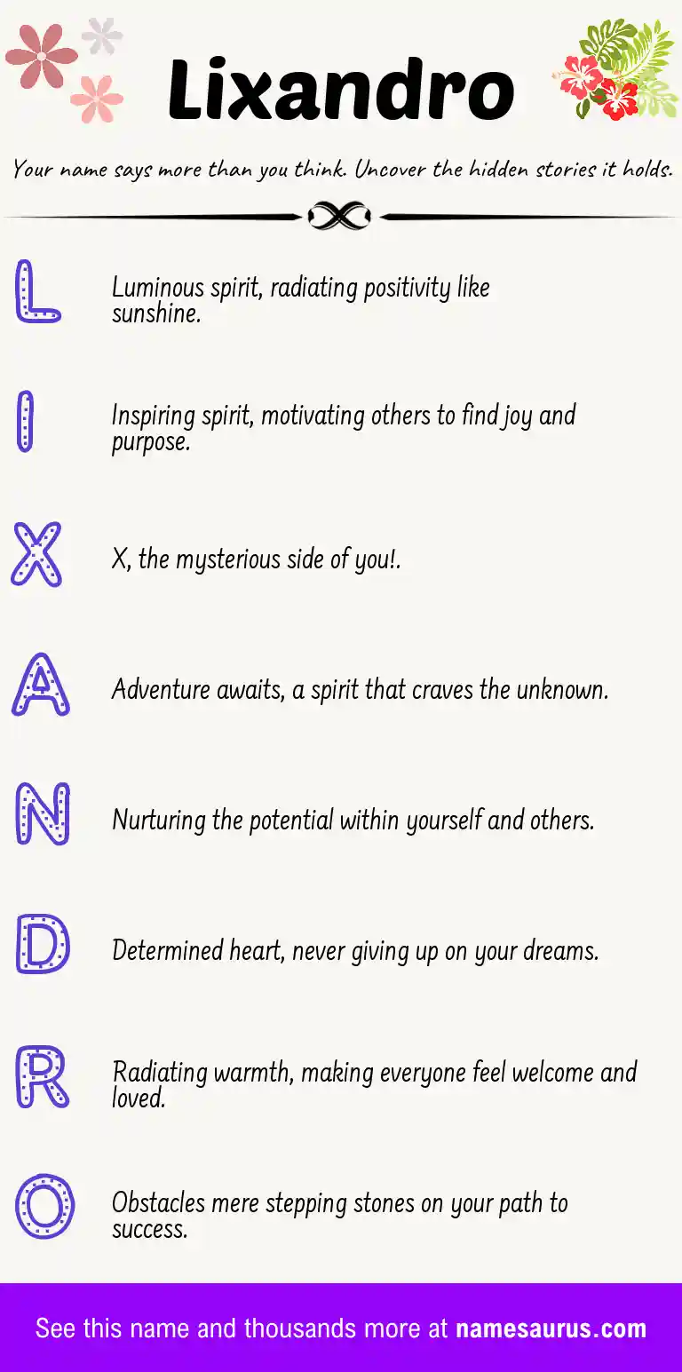 Acrostic poem about Lixandro.