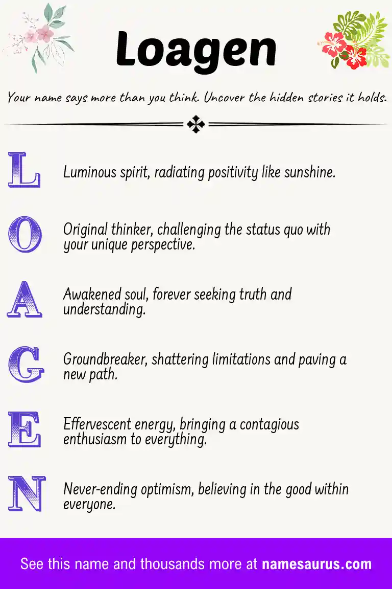 Acrostic poem about Loagen.