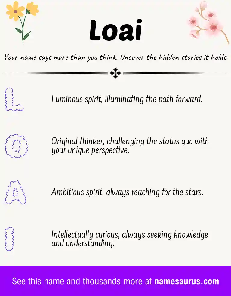 Acrostic poem about Loai.