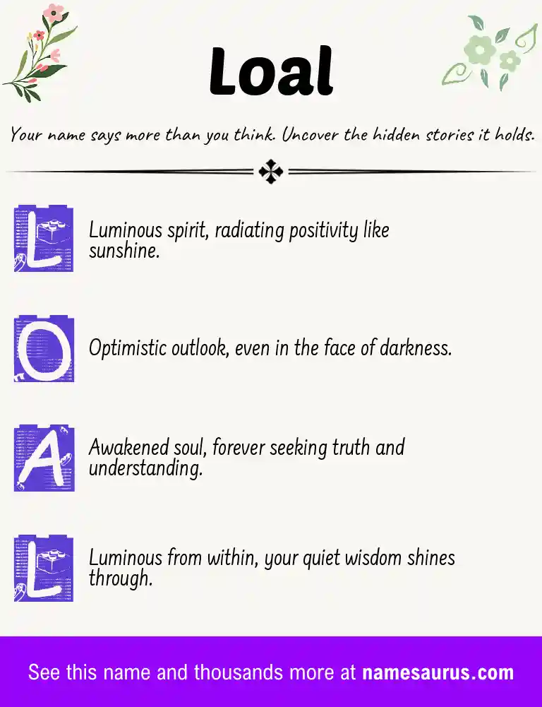 Acrostic poem about Loal.