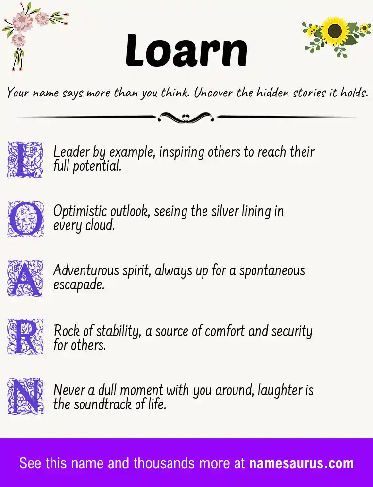 Acrostic poem about Loarn.