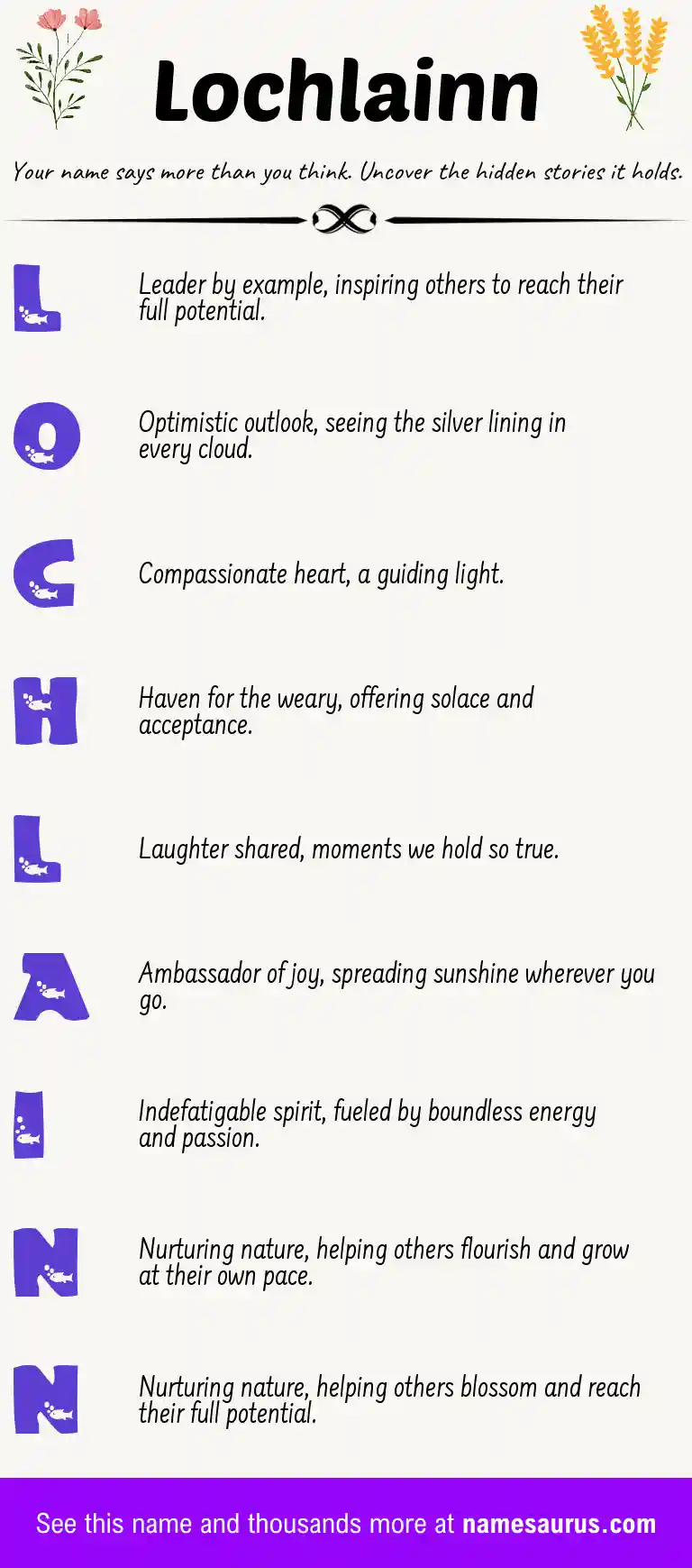 Acrostic poem about Lochlainn.
