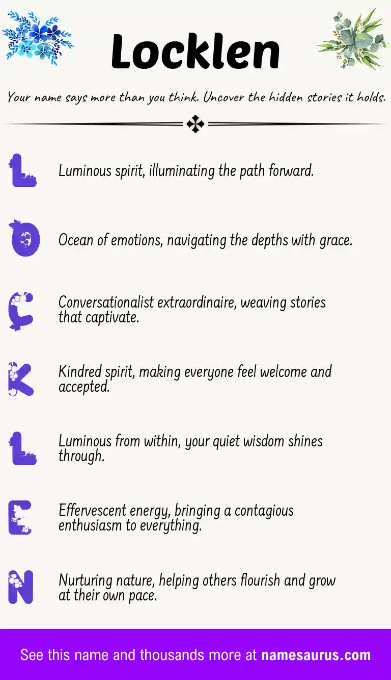 Acrostic poem about Locklen.