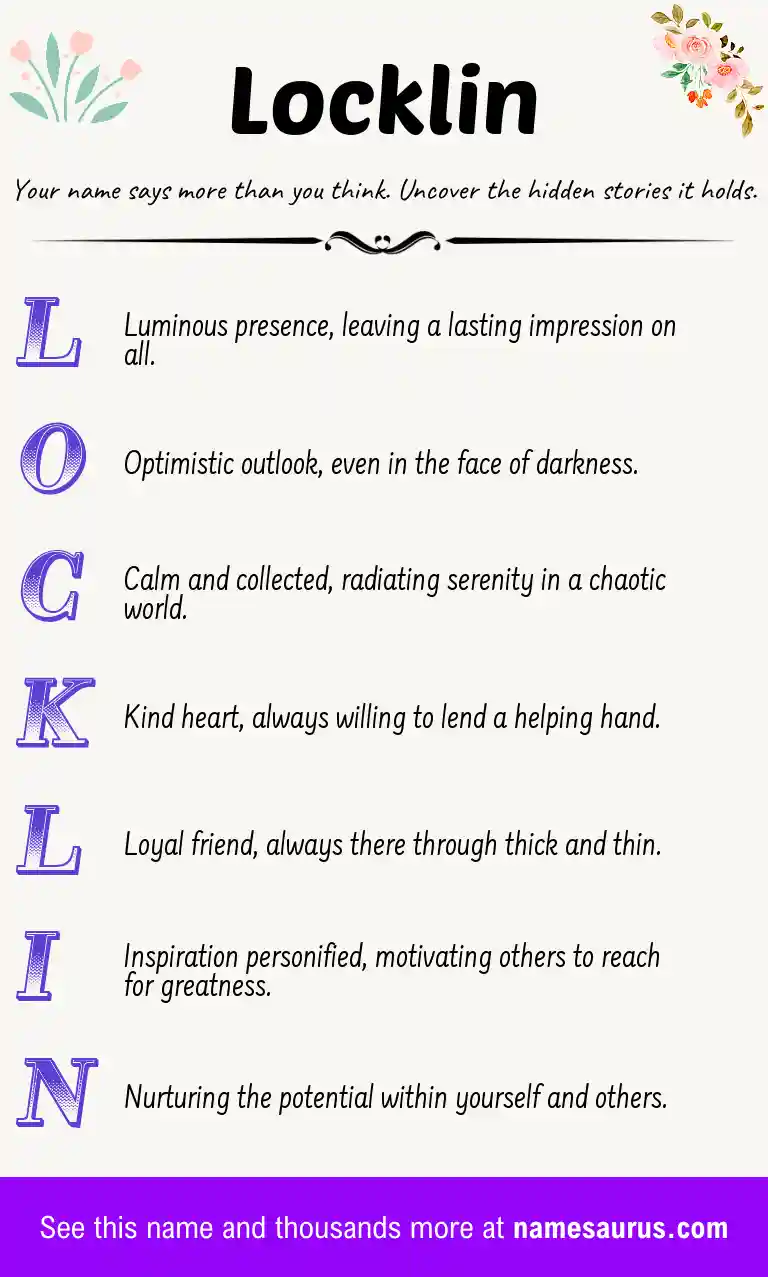 Acrostic poem about Locklin.