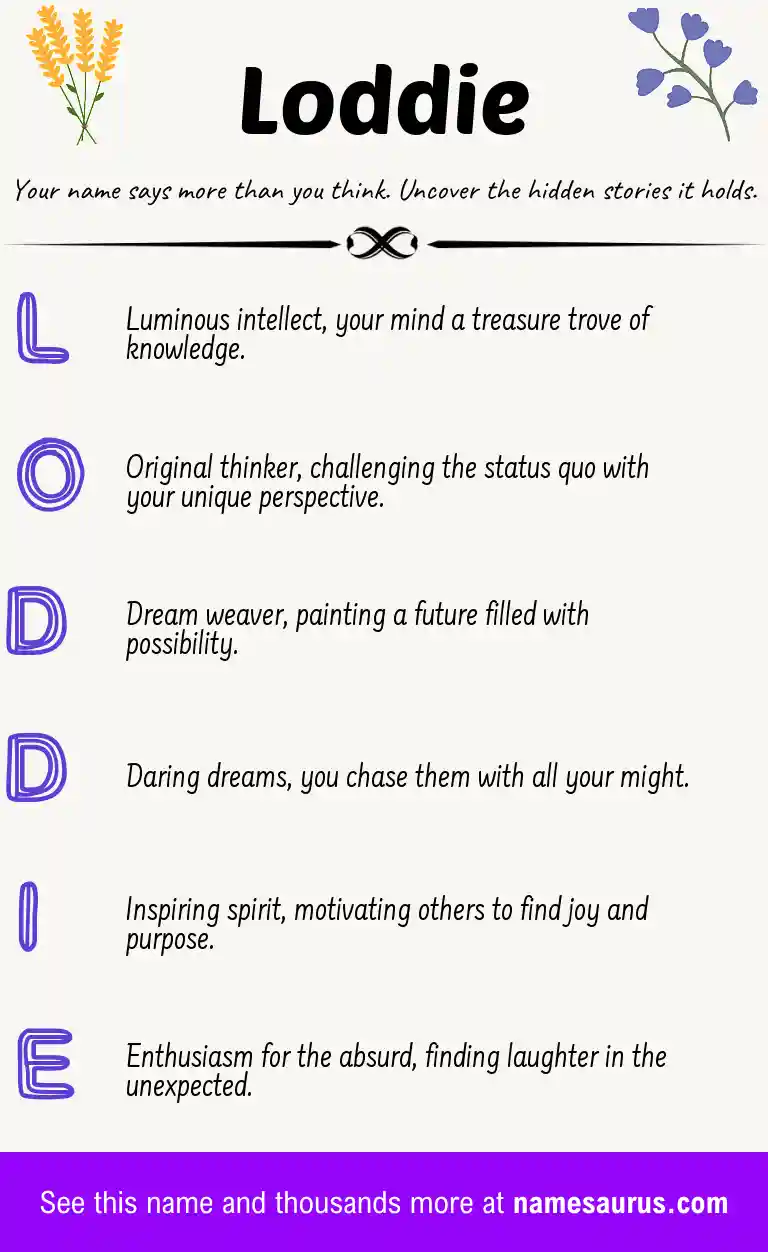 Acrostic poem about Loddie.