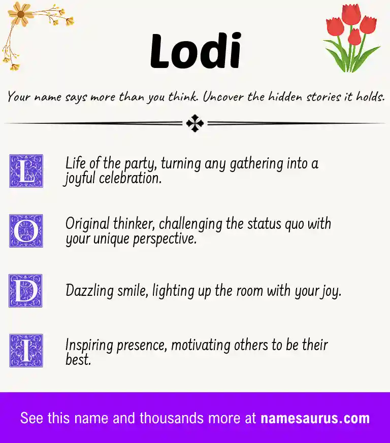 Acrostic poem about Lodi.