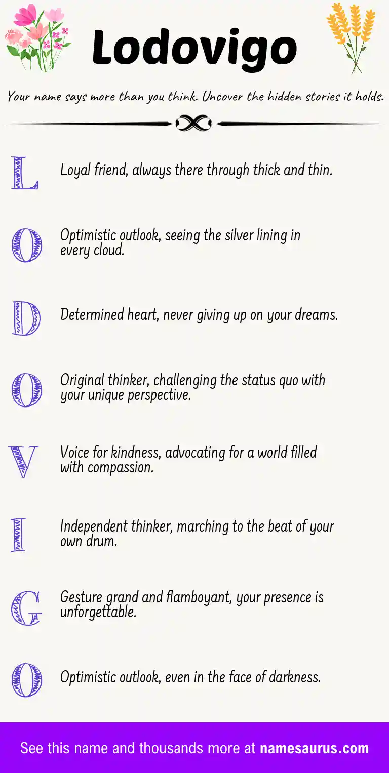 Acrostic poem about Lodovigo.