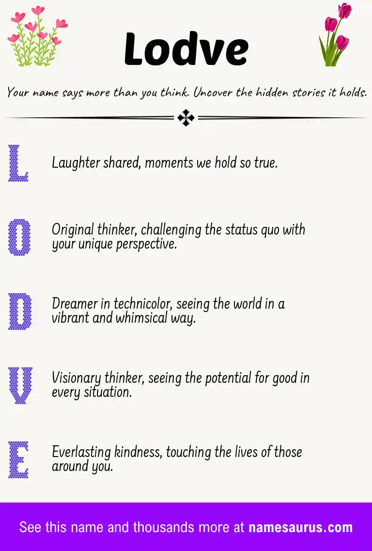 Acrostic poem about Lodve.