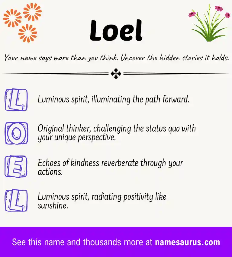 Acrostic poem about Loel.