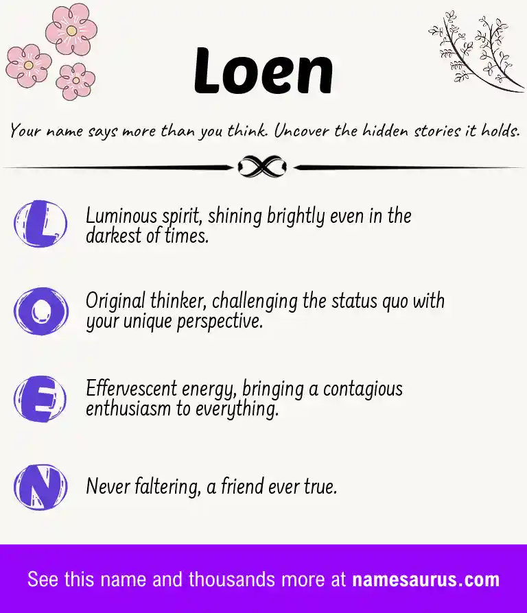 Acrostic poem about Loen.