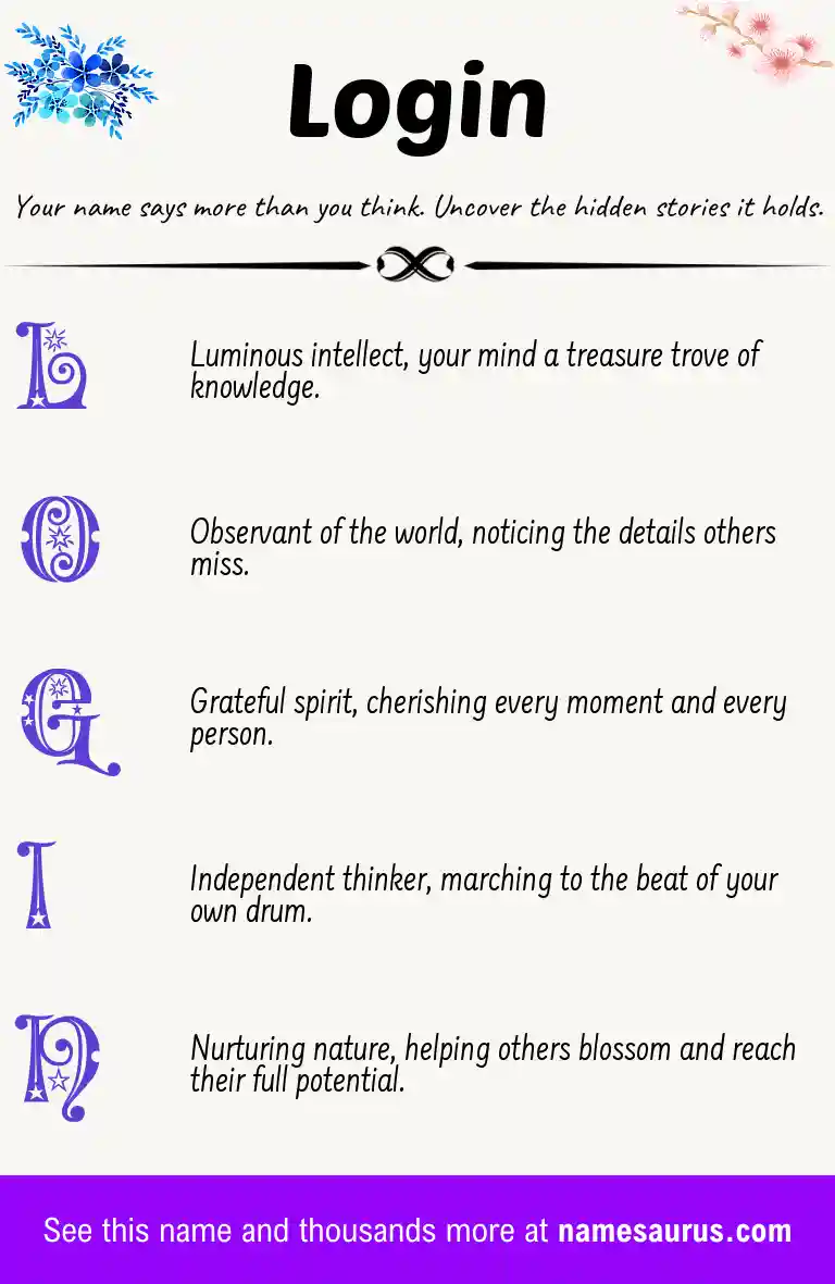 Acrostic poem about Login.