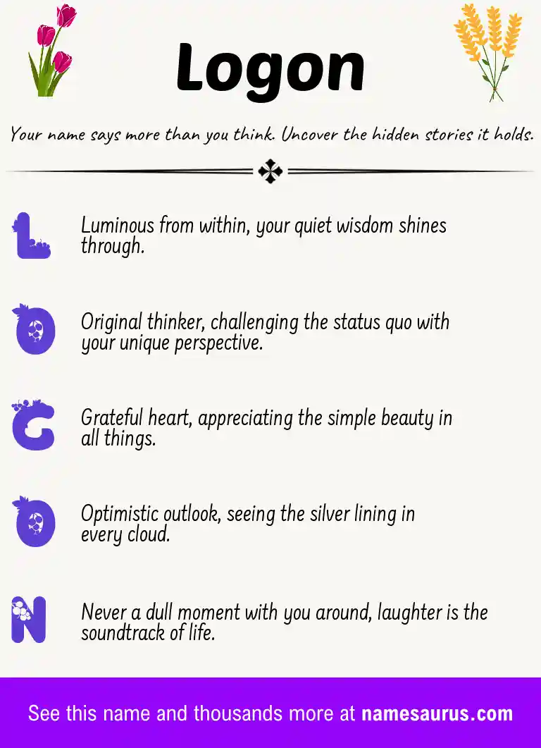 Acrostic poem about Logon.