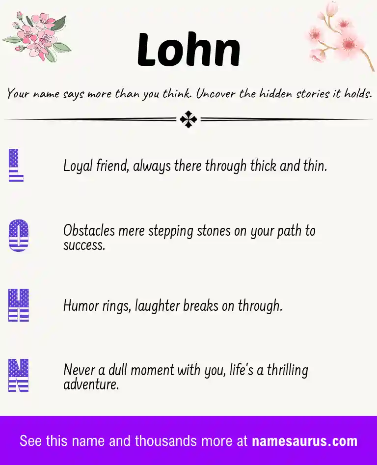 Acrostic poem about Lohn.