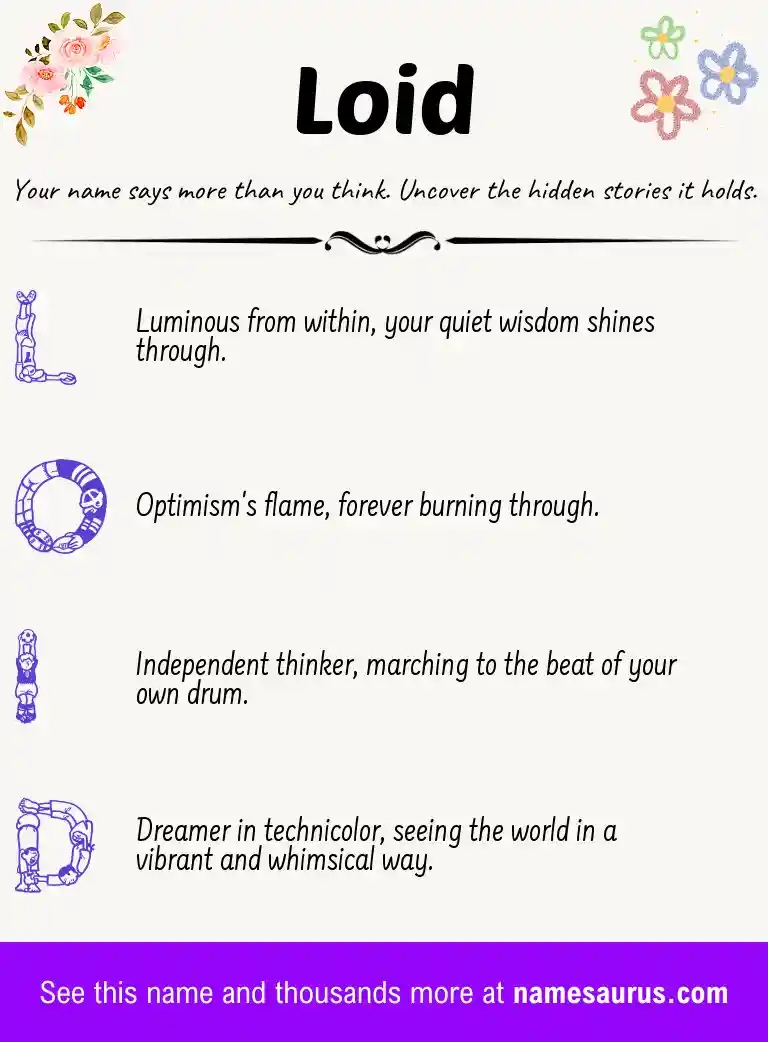 Acrostic poem about Loid.