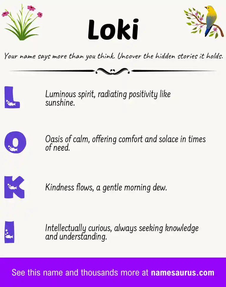 Acrostic poem about Loki.