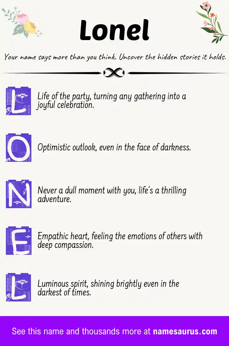 Acrostic poem about Lonel.