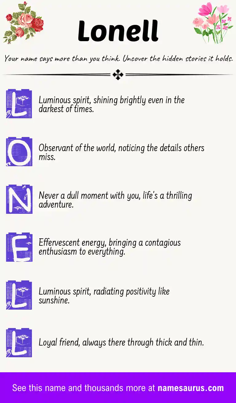 Acrostic poem about Lonell.