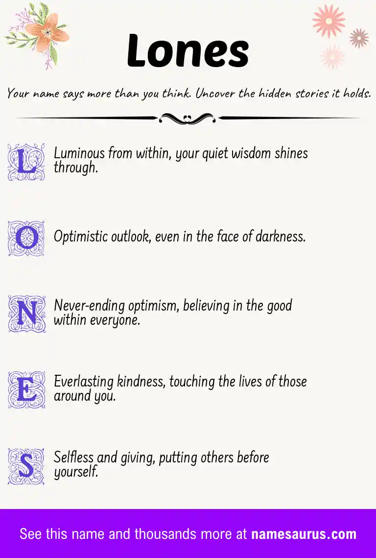 Acrostic poem about Lones.