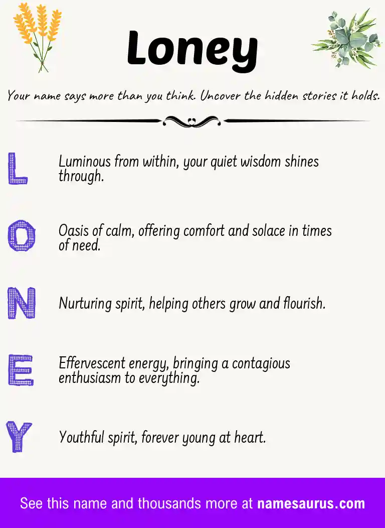 Acrostic poem about Loney.