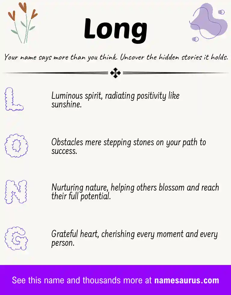 Acrostic poem about Long.