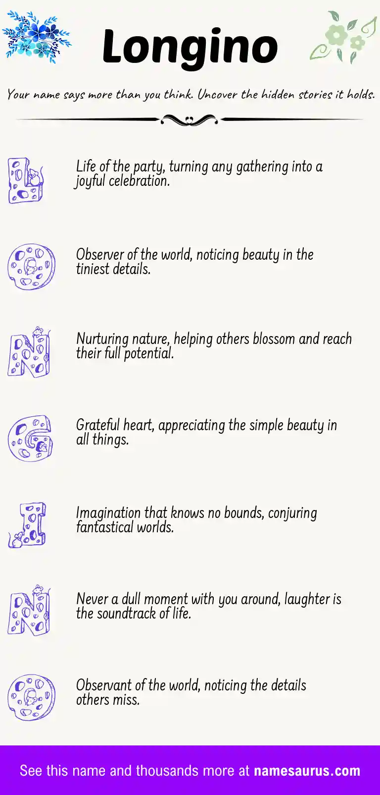 Acrostic poem about Longino.