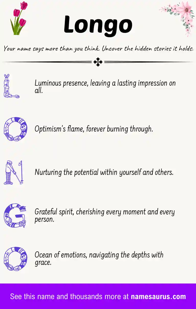Acrostic poem about Longo.