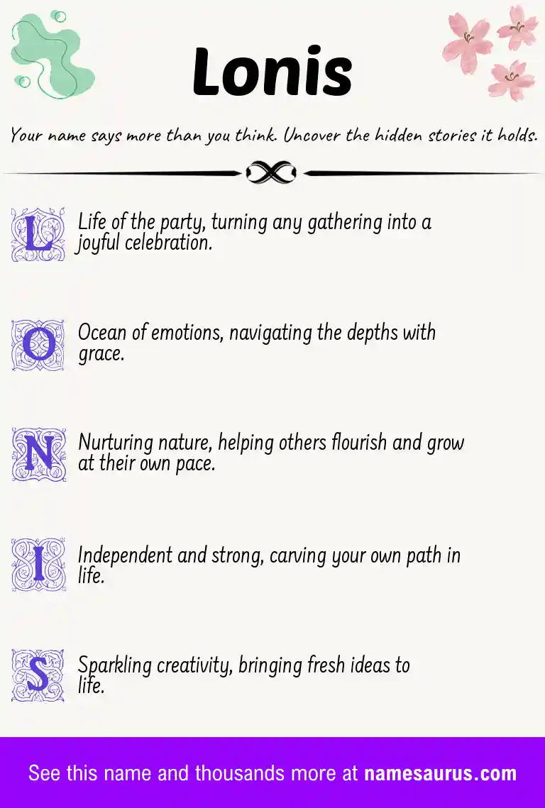 Acrostic poem about Lonis.