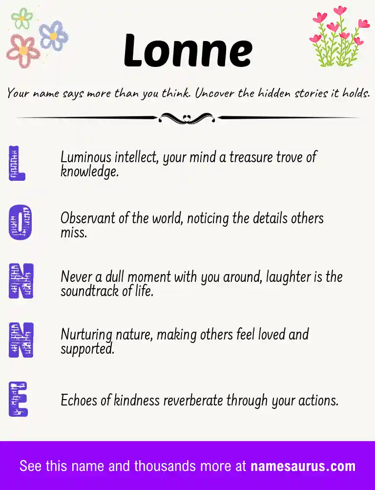 Acrostic poem about Lonne.