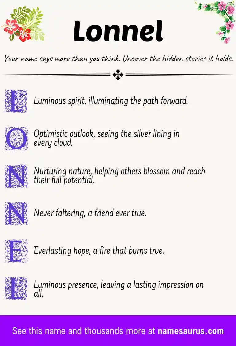 Acrostic poem about Lonnel.