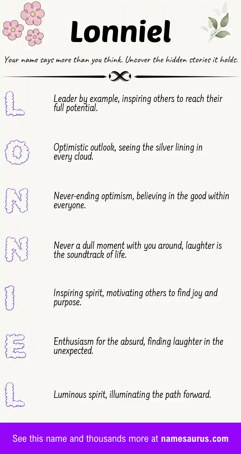 Acrostic poem about Lonniel.
