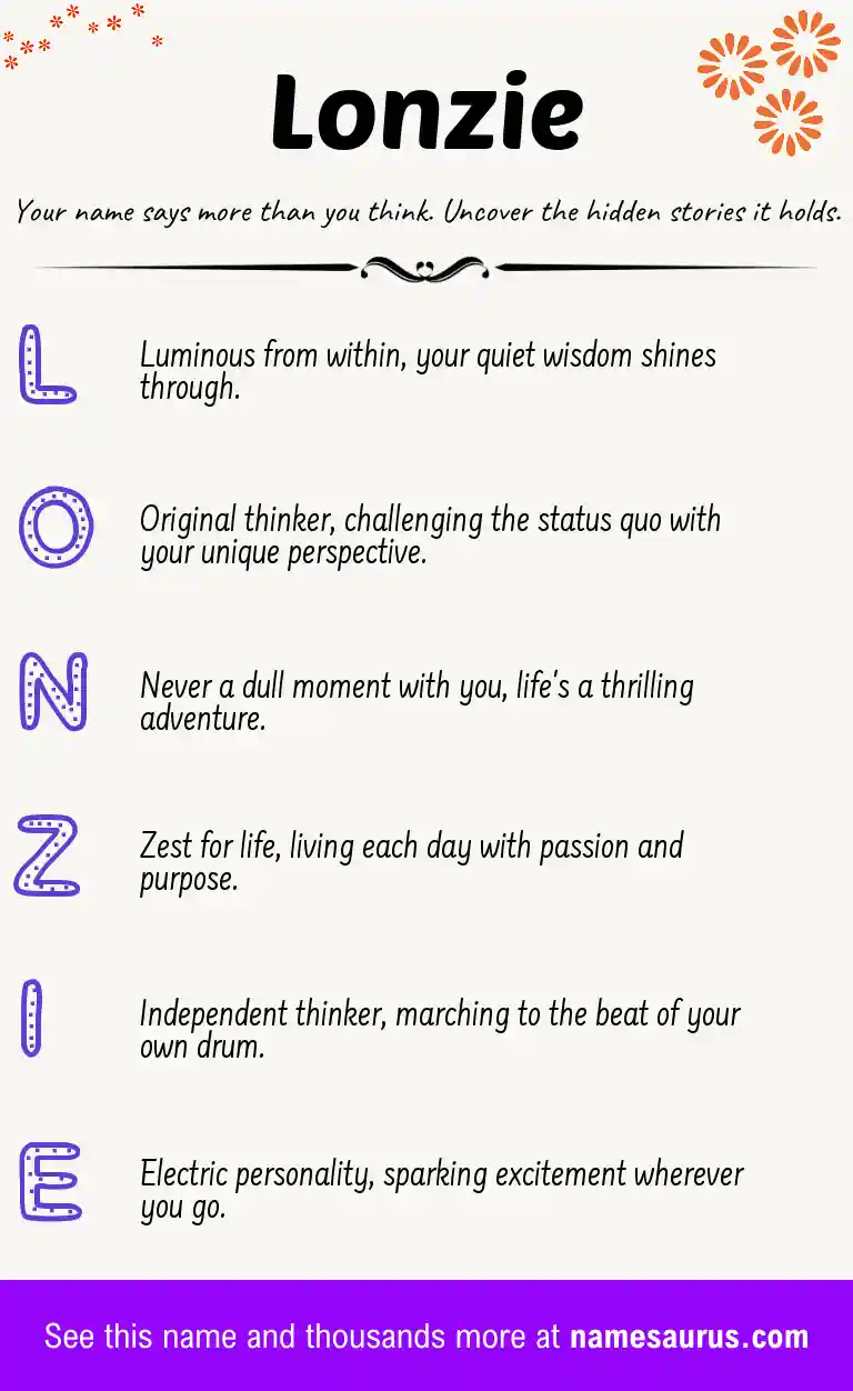 Acrostic poem about Lonzie.