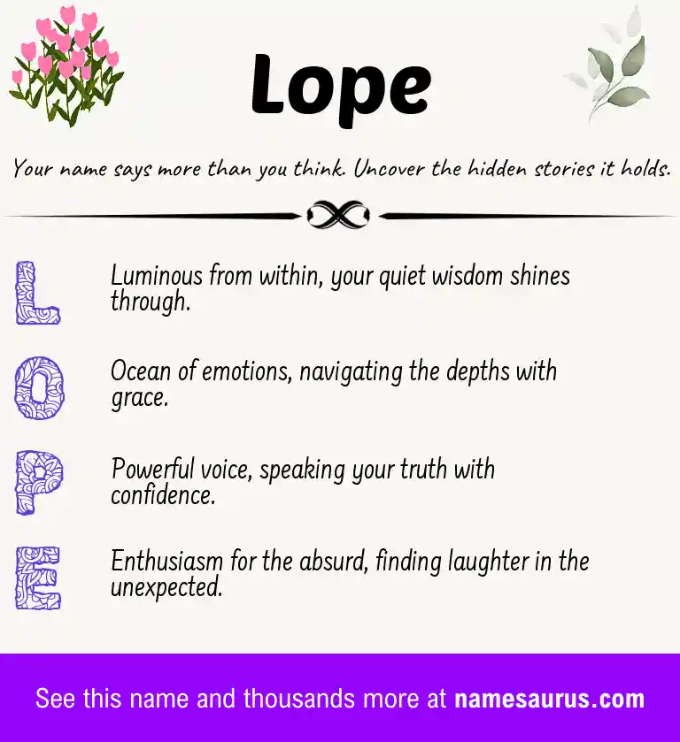 Acrostic poem about Lope.