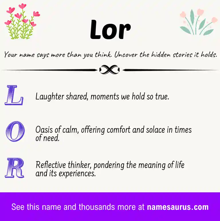 Acrostic poem about Lor.